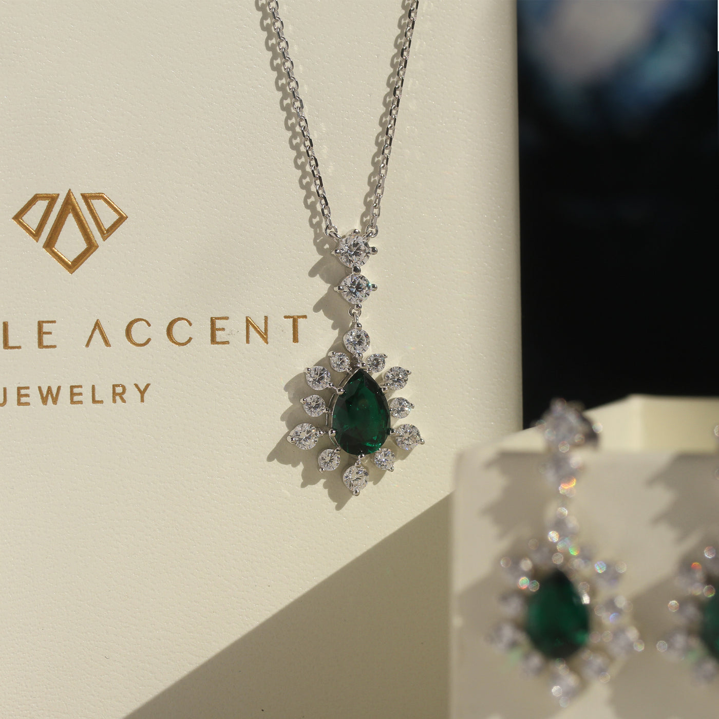 Dazzling Emerald Cascade Jewelry Set