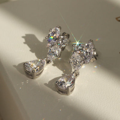 Dewdrop Elegance: Bridal Moissanite Earrings