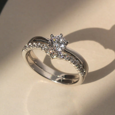Elegant CrownGlow: Solitaire Engagement Ring