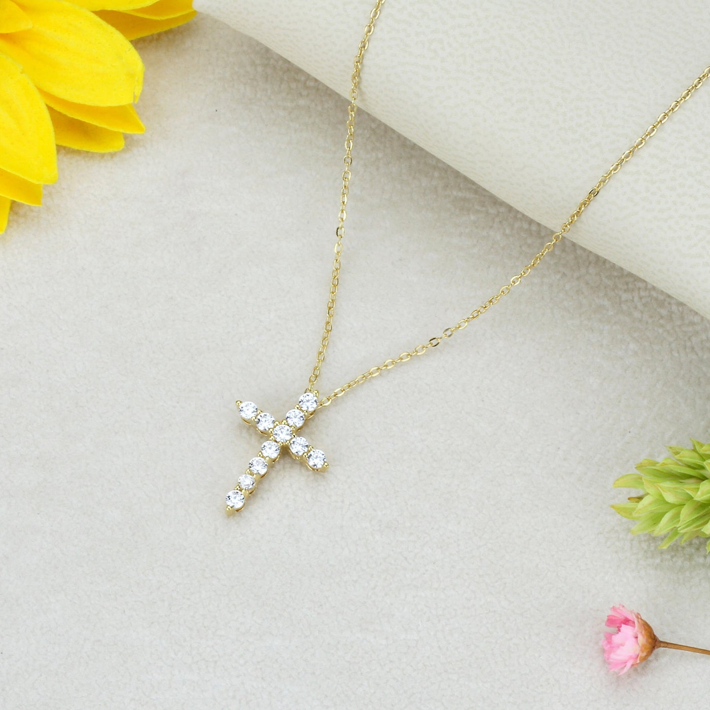 Everyday Charm Cross Necklace in Silver