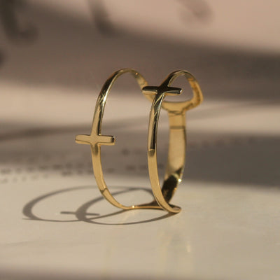 Elegant Faith: GoldenCrossway Double Cross Ring
