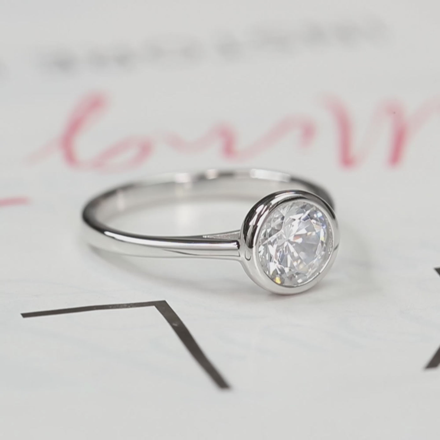 Heartfelt Bezel Ring, Brilliant 1 CT Ring