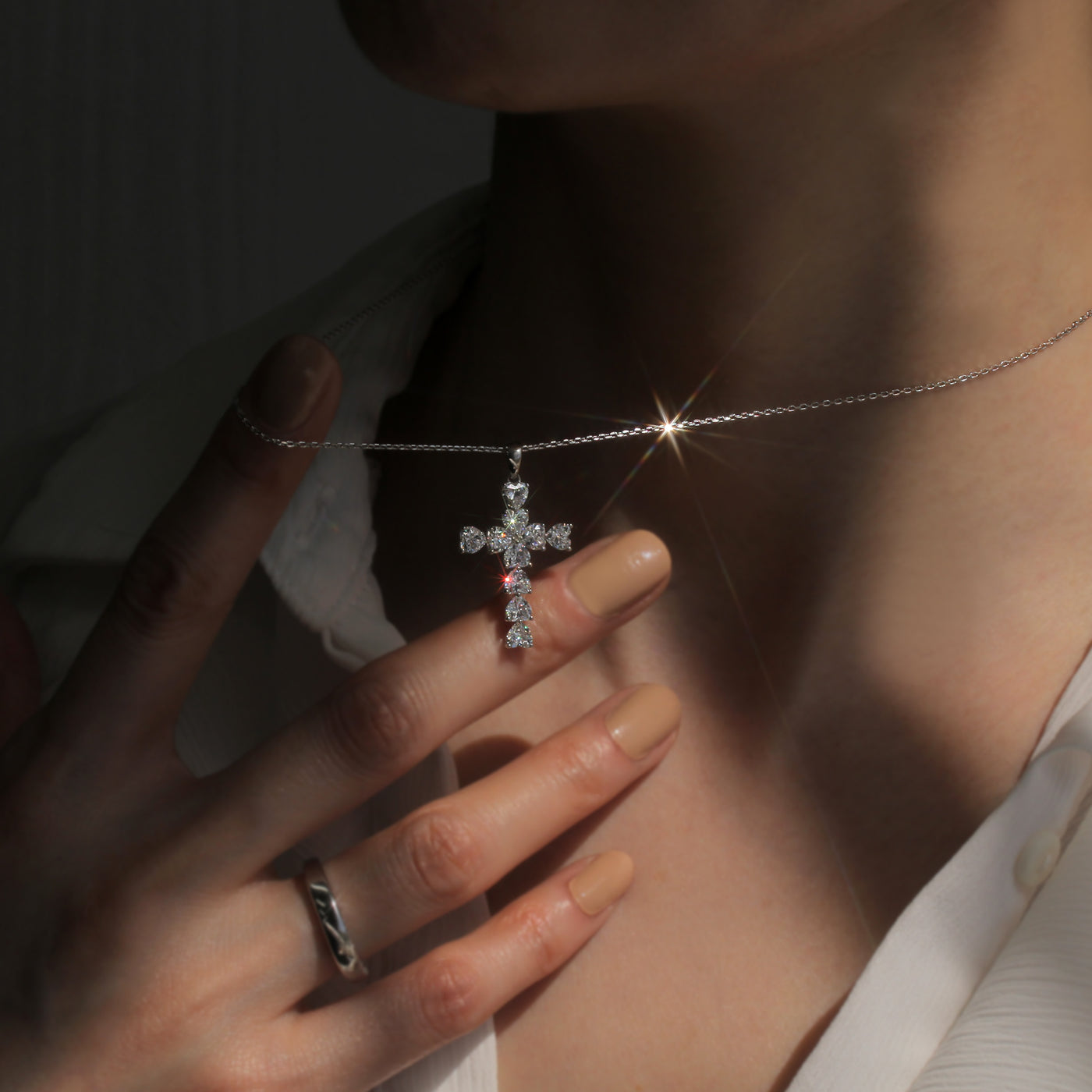 Sacred Heart Cross Necklace