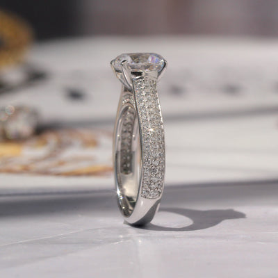 2 CT Solitaire Wide Pave Band