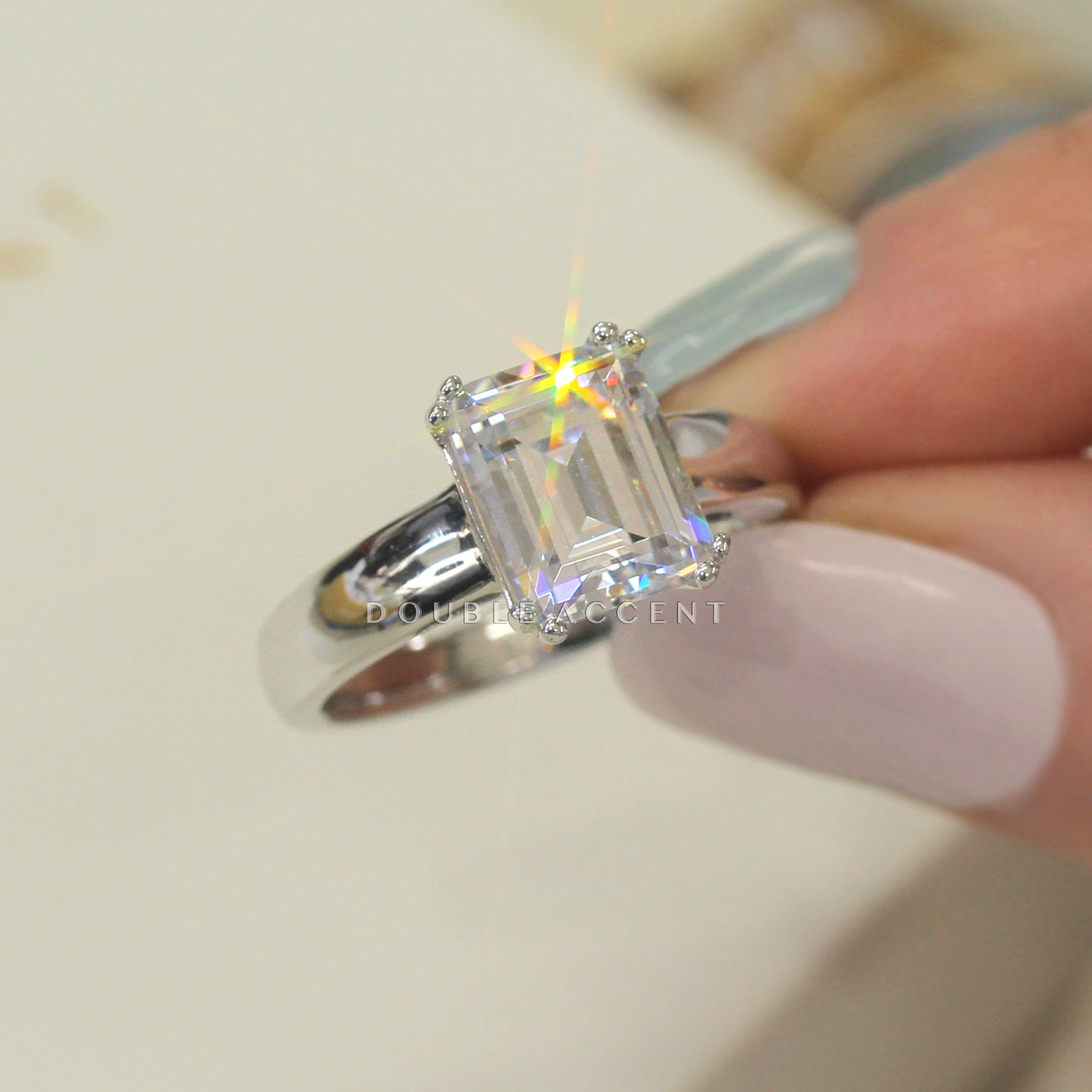 Emerald cut close-up – geometric clarity and symmetry