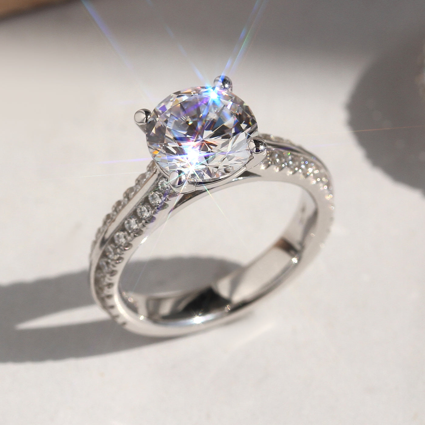 Lustrous Divide Engagement Ring