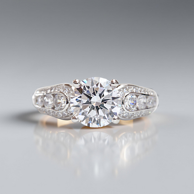 Promise in Progress Ring – 2 carat center stone with graduated channel-set accents