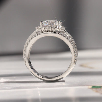 Triple Accent Halo Ring | 2 Carat Brilliance