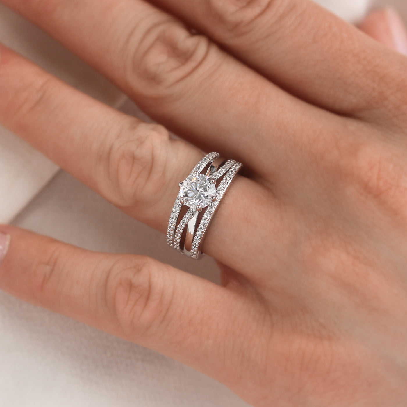 Entwined Elegance Crisscross Engagement Ring