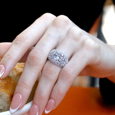 Celestial Beauty: Oval Dome Statement Ring