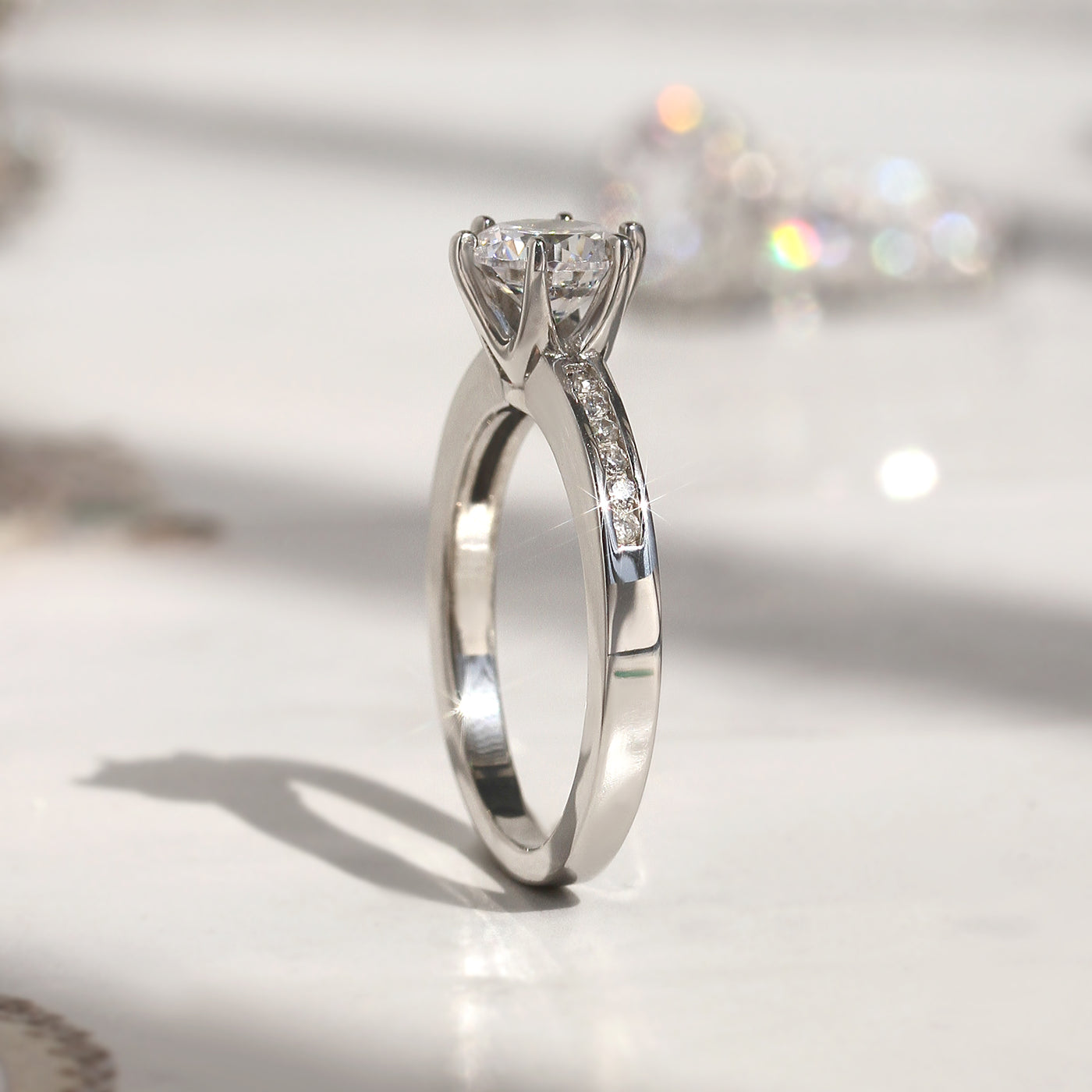 Classic Channel Solitaire Ring