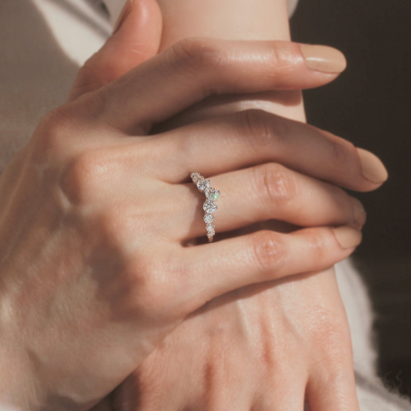 Crown's Embrace Curved Ring
