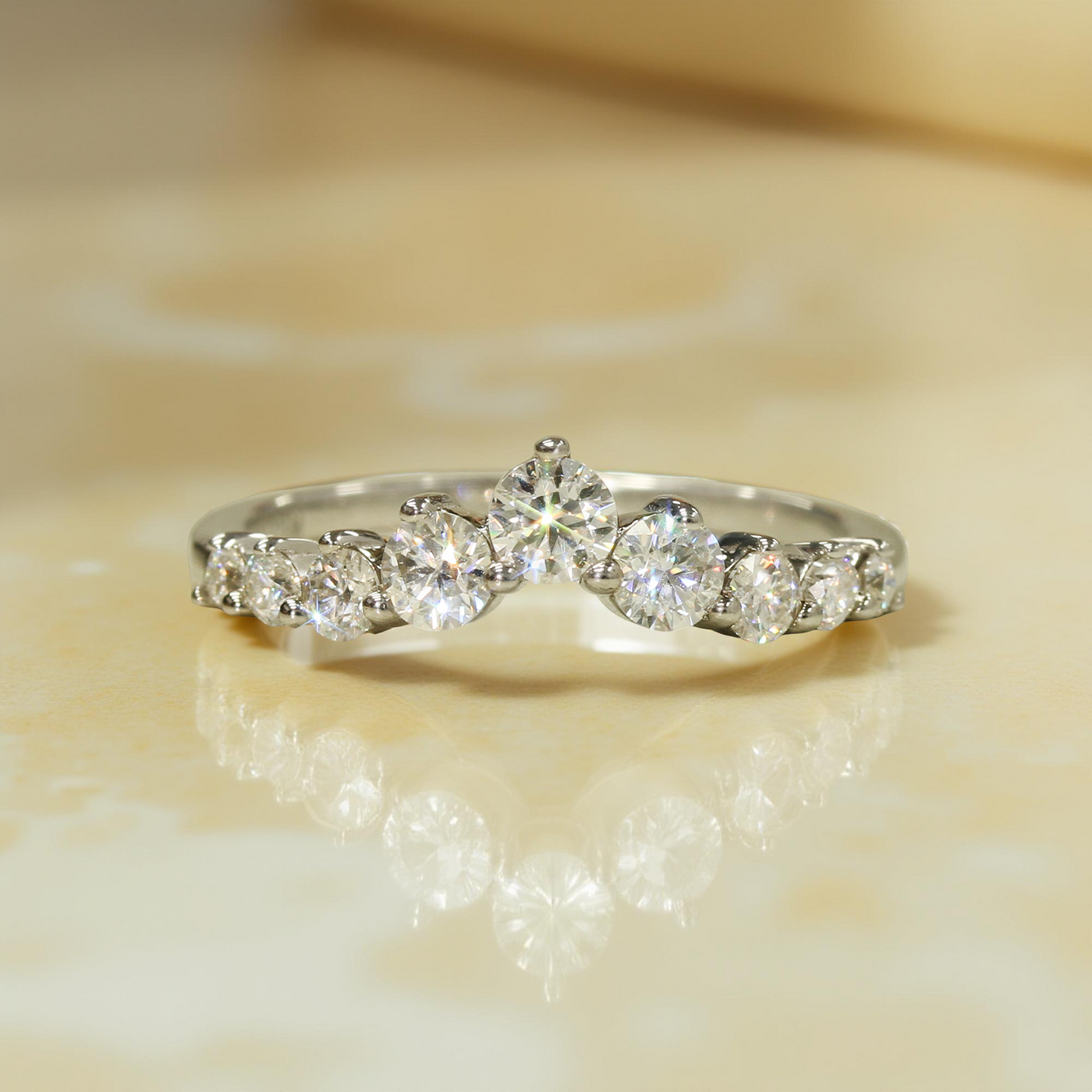 Crown's Embrace Curved Ring