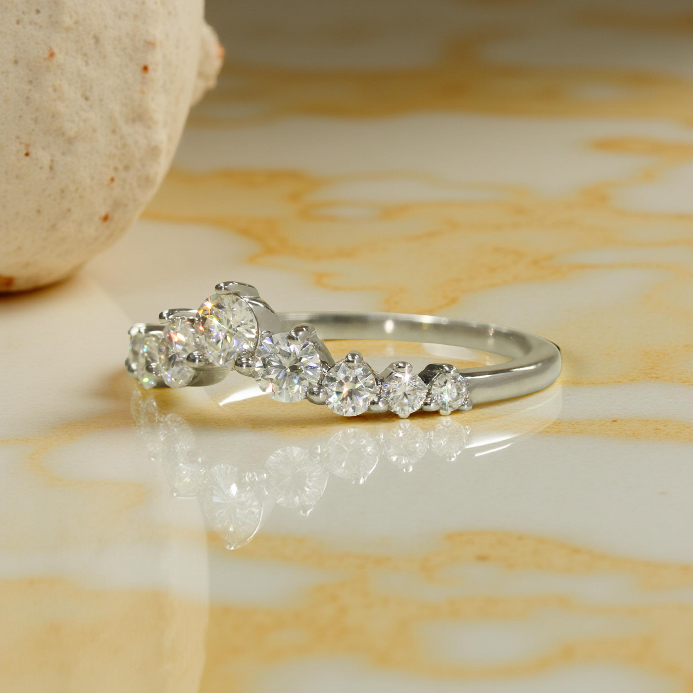 Crown's Embrace Curved Ring