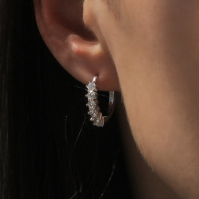 Sterling Silver Huggie Hoop Cartilage Earrings