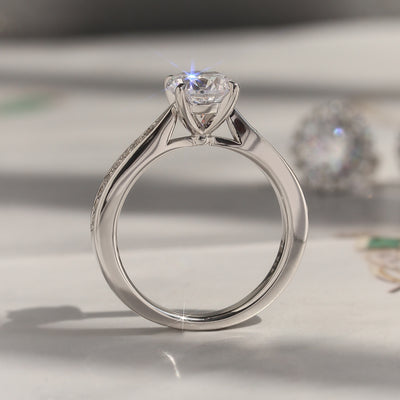 Crown Accent Solitaire Ring