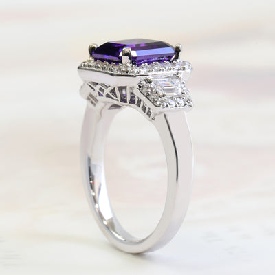 Amethyst Allure Trilogy Ring, 3 CT