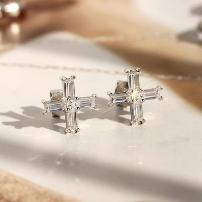 Divine Cross Stud Earrings