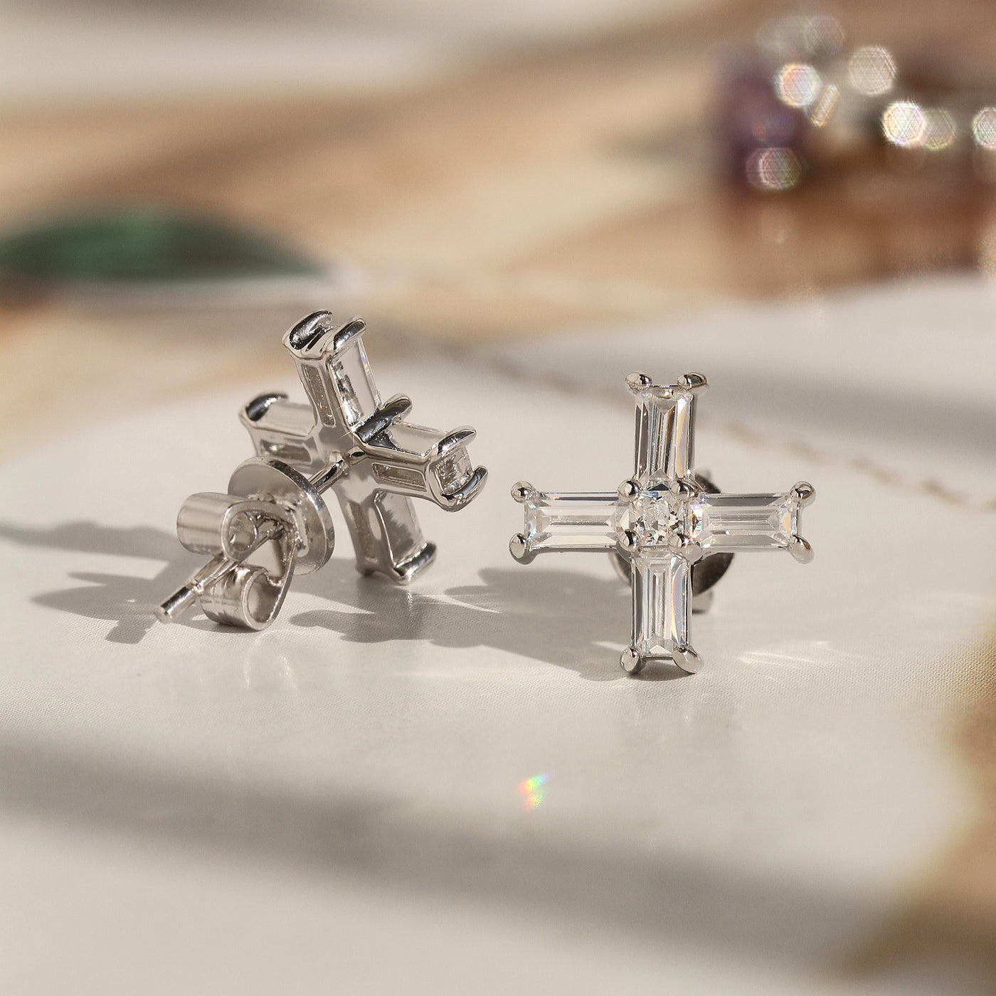 Divine Cross Stud Earrings