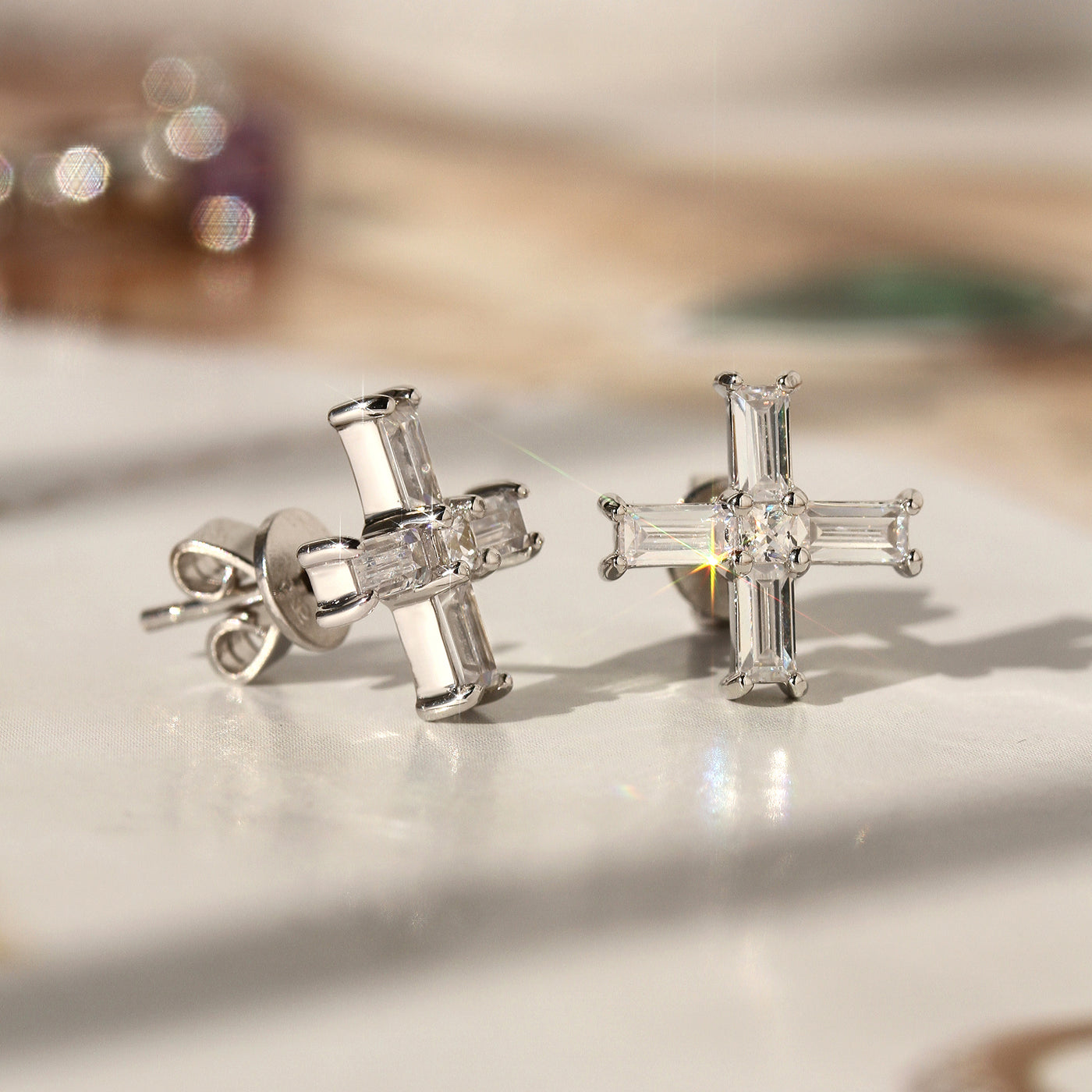 Divine Cross Stud Earrings