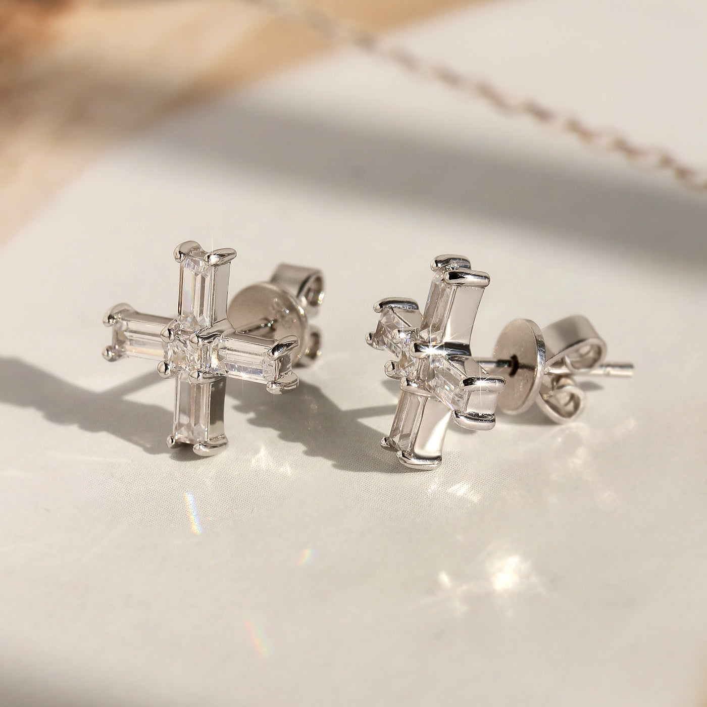 Divine Cross Stud Earrings