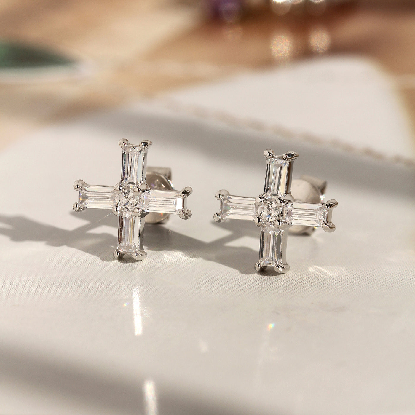 Divine Cross Stud Earrings