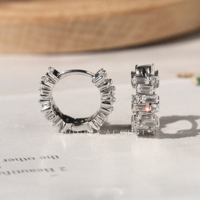 Hinged clasp detail of Luminous Stack Huggies