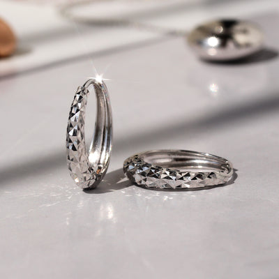 Sparkling Diamond-Cut Oval Hoops