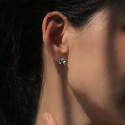 Asscher stud earrings