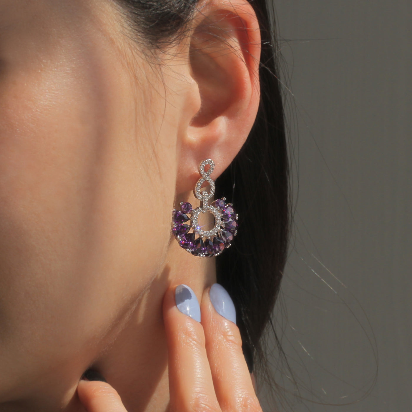 Infinity Elegance: Amethyst Earrings