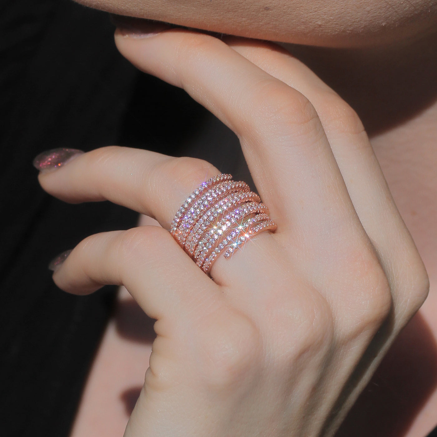 3 Rings in One Wide Band Statement Ring