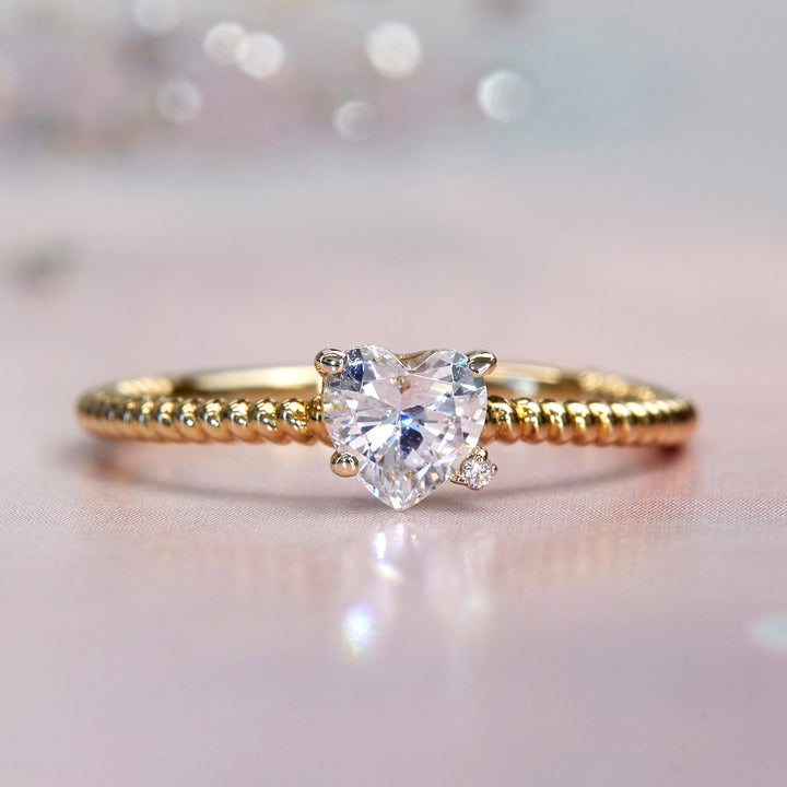 Only You Promise Ring 14K Gold Heart Promise Ring – DOUBLE ACCENT