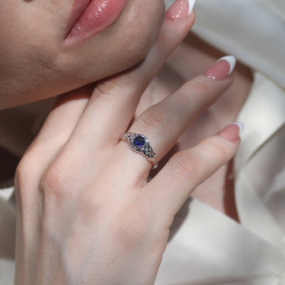 Dainty Celtic Blue Sapphire Ring