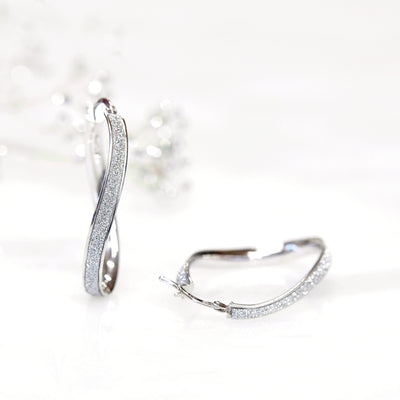Sparkle with Spiral Glitter Hoop Earrings