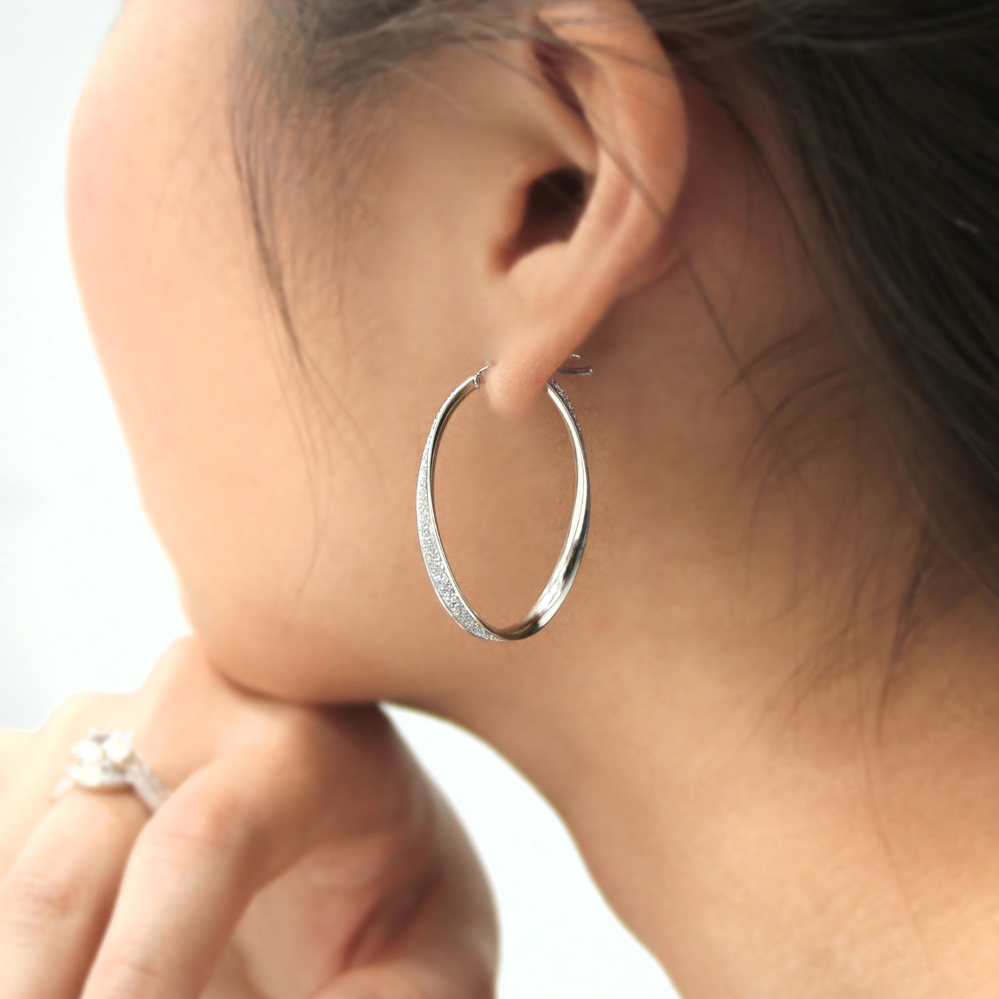 Sparkle with Spiral Glitter Hoop Earrings