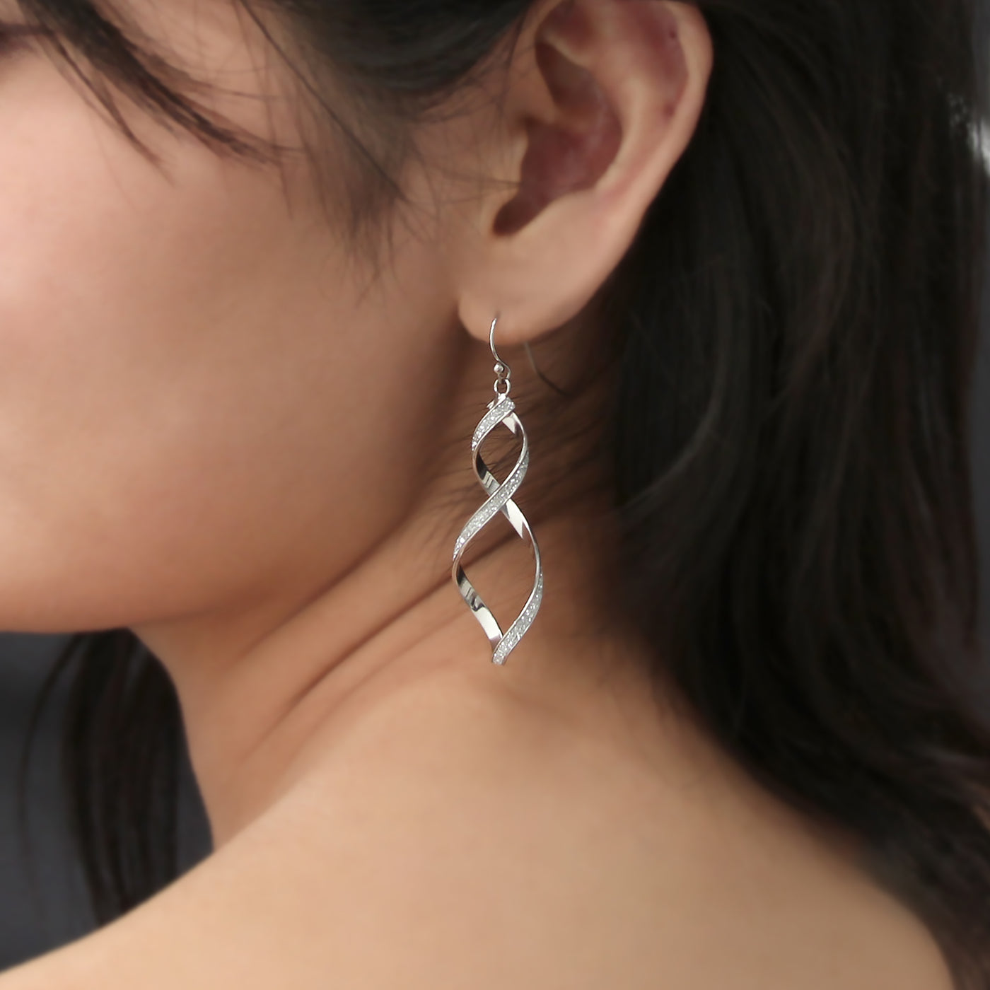Sparkle with Spiral Dangle Earrings