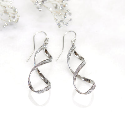 Sparkle with Spiral Dangle Earrings