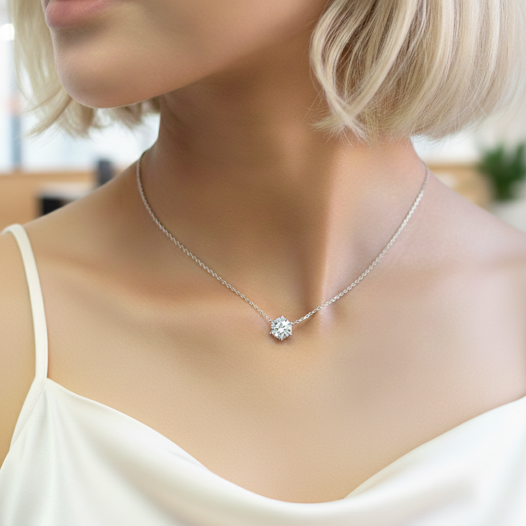 Aura Solitaire Necklace