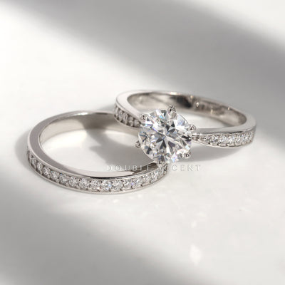 Pure Radiance Ring Set with solitaire and pavé band