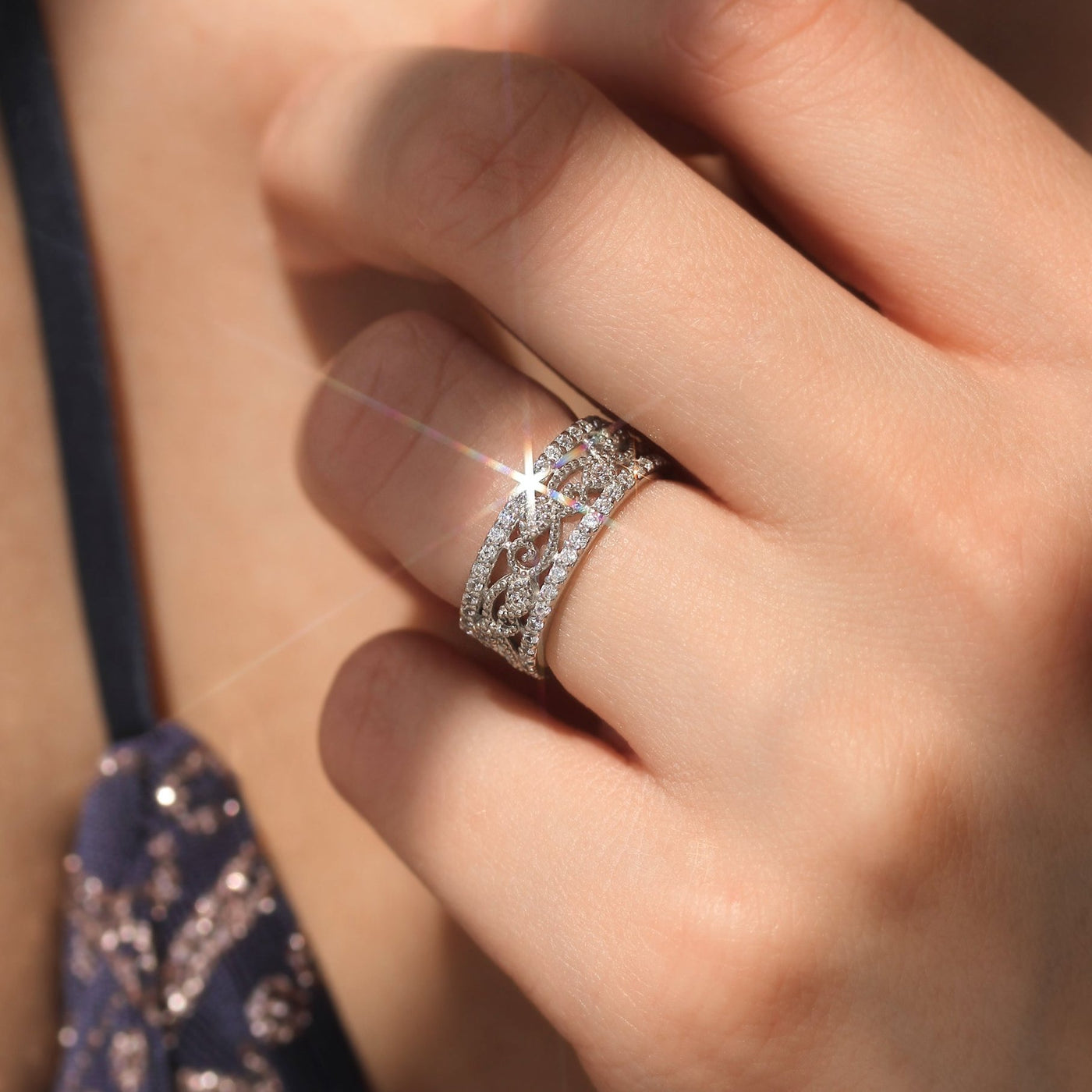 Lacy Vintage Eternity Ring