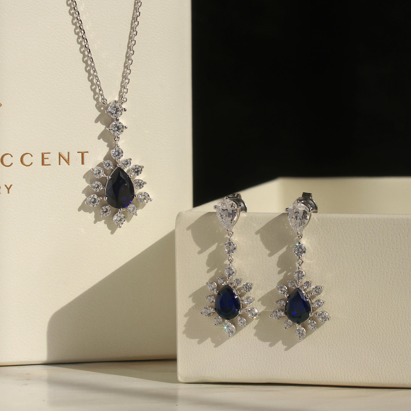 Regal Blue: Sapphire-Color Jewelry Set