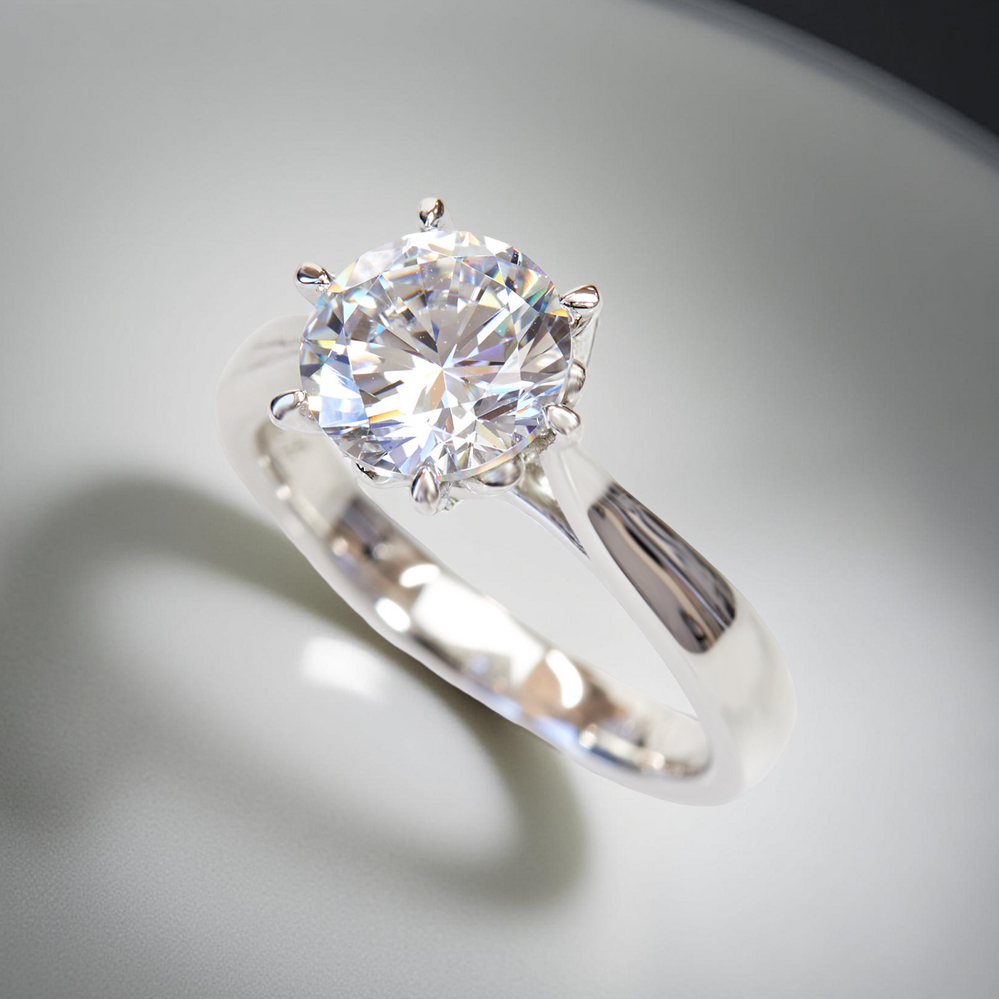 Eternal Blossom Solitaire Ring – 2 carat cubic zirconia engagement ring