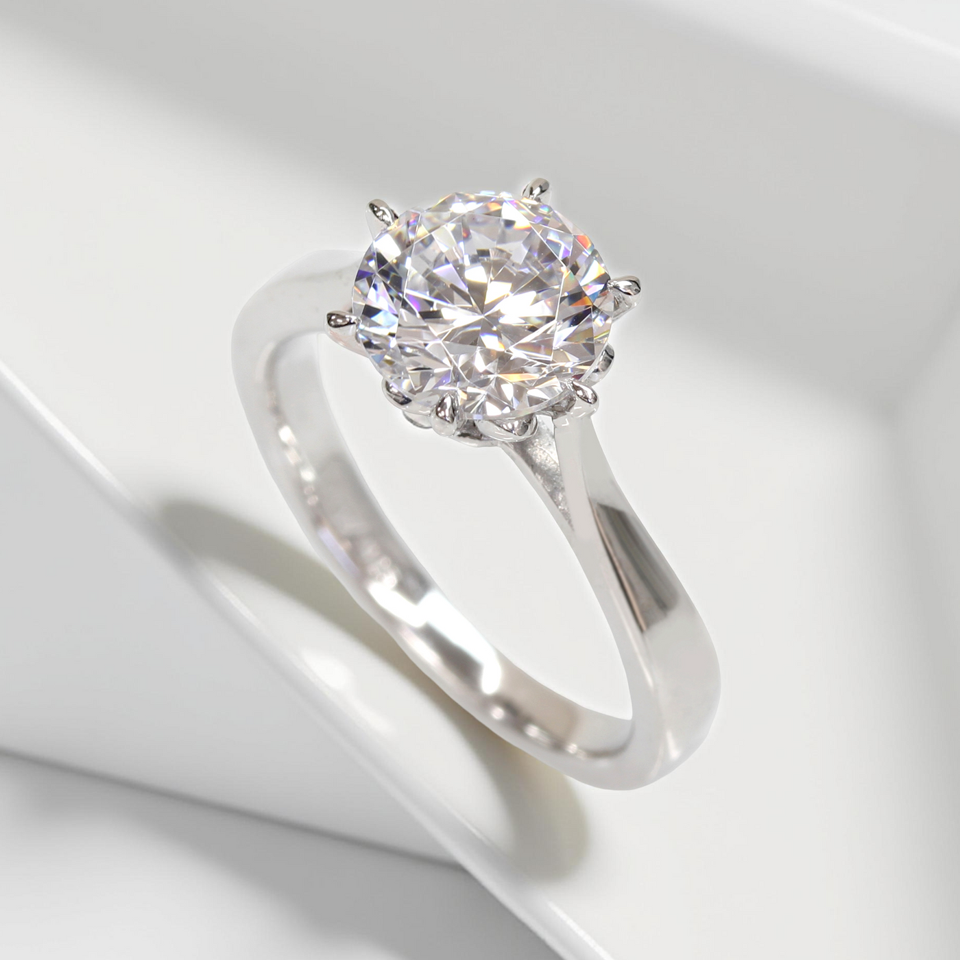 Eternal Blossom Solitaire Ring – 2 carat cubic zirconia engagement ring