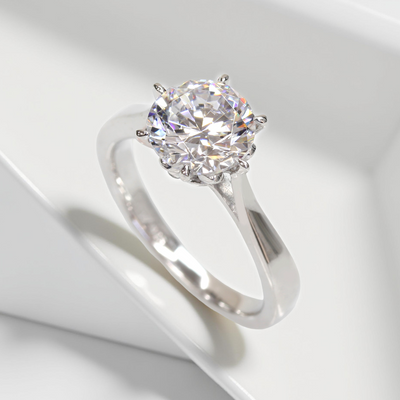 Eternal Blossom Solitaire Ring – 2 carat cubic zirconia engagement ring