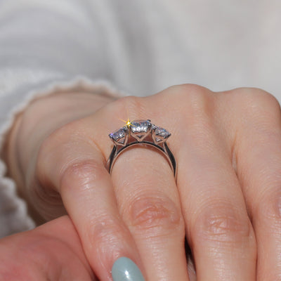 Unmatched Brilliance: Oval Grace Three Stone Ring