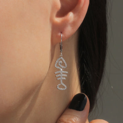 Fishbone Dangle Earrings