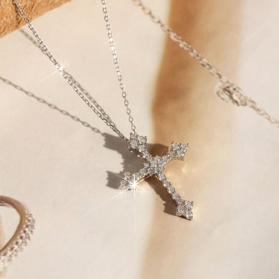 Victorian Diamond Cross Necklace