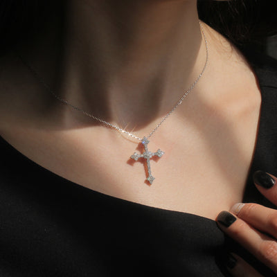 Victorian Diamond Cross Necklace