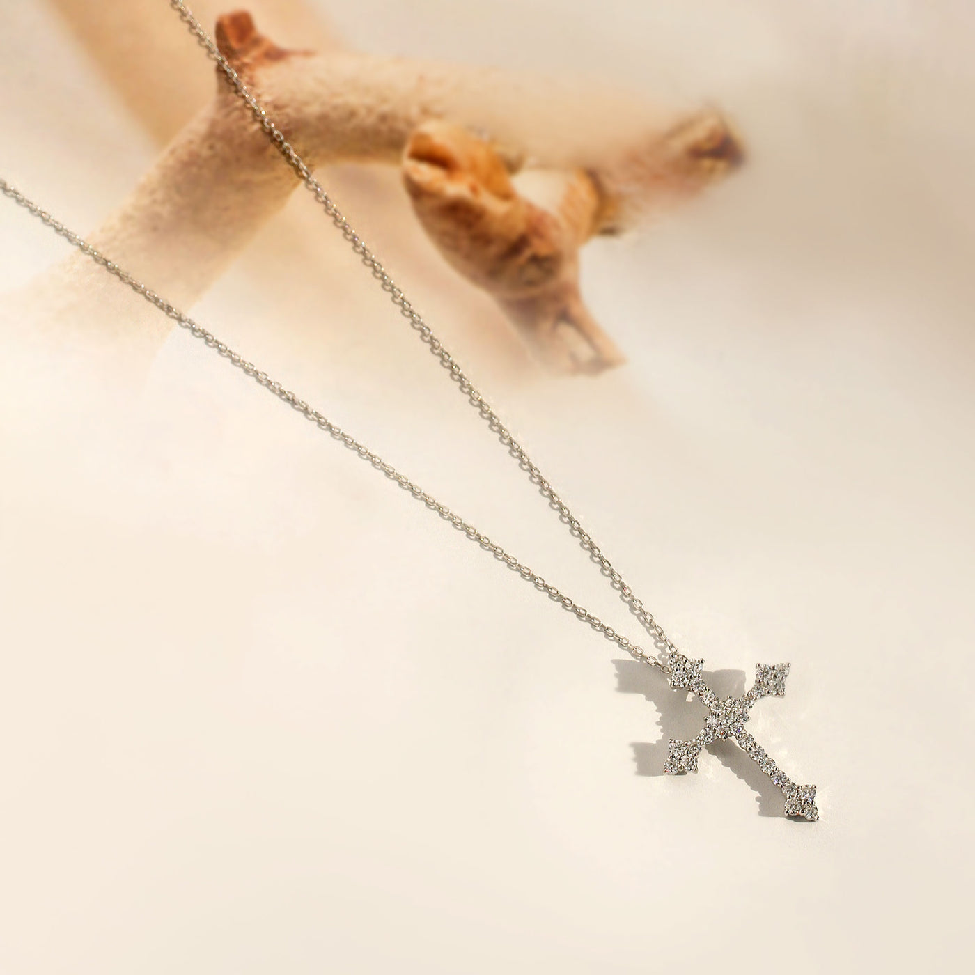 Victorian Diamond Cross Necklace