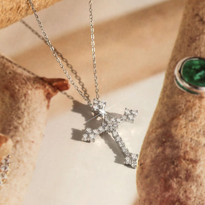 Victorian Diamond Cross Necklace